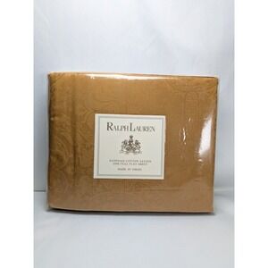 Ralph Lauren‎ Egyptian Cotton Sateen FULL Flat Sheet Aberdeen Amber 1995 NIP